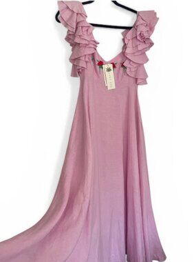 Fanm Mon  Pink Maxi Gown/Dres